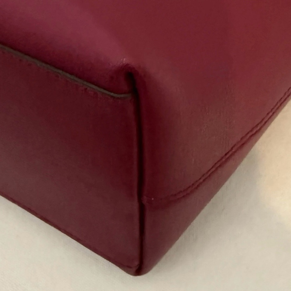 Kate Spade Patrice Satchel Crossbody Bag Deep Red Cranberry Leather - Picture 13 of 16
